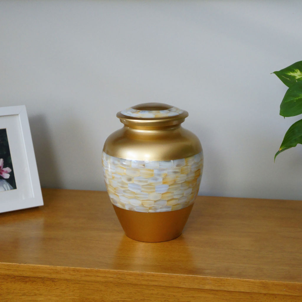 Mother Of Pearl Cremation Urn