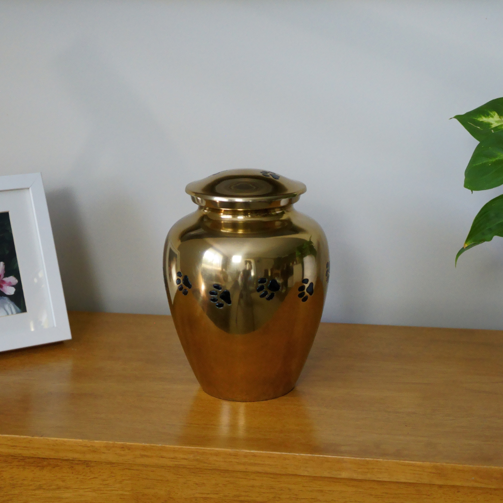 Pawprint Bronze Cremation Urn