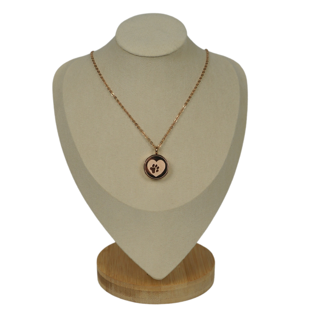 Pawprints Rose Gold Cremation Necklace