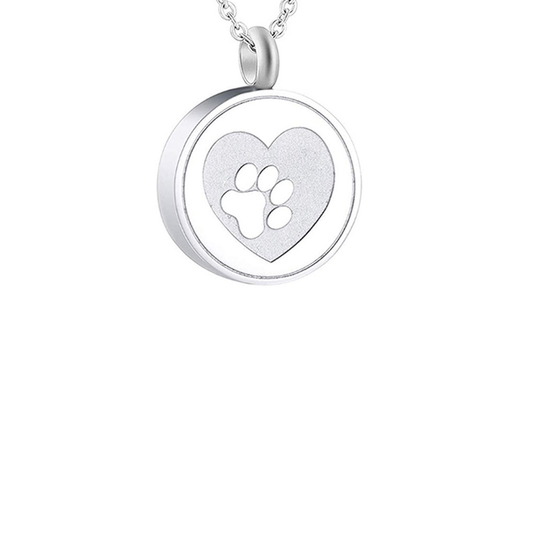 Pawprints Silver Cremation Necklace