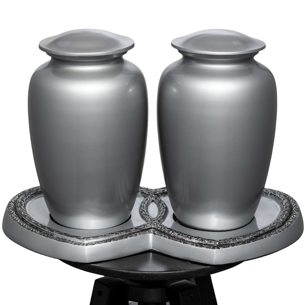 Pewter Hearts Companion Urn Stand