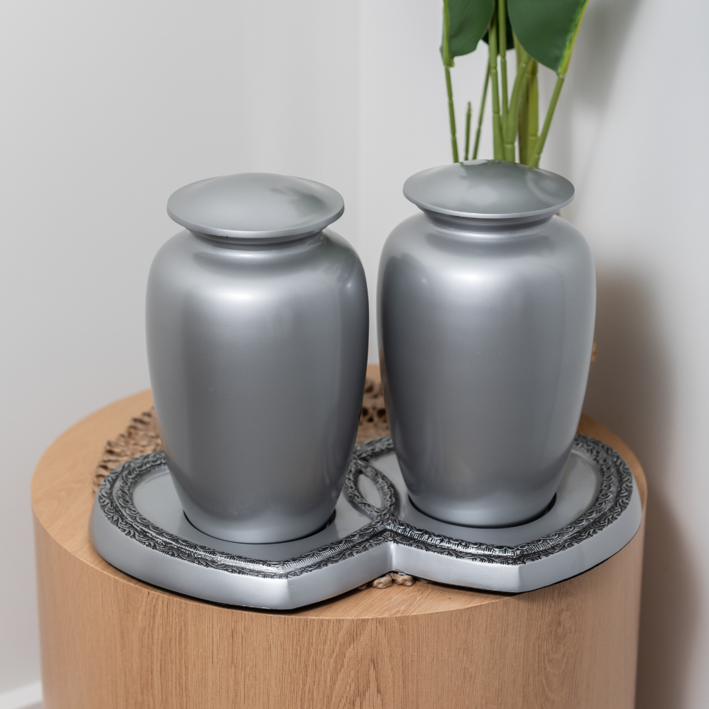 Pewter Hearts Companion Urn Stand