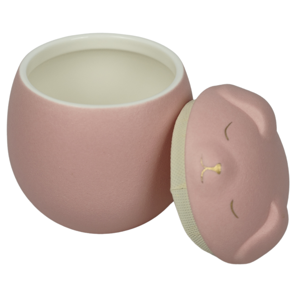 Pink puppy ceramic urn