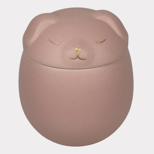 Pink puppy ceramic urn