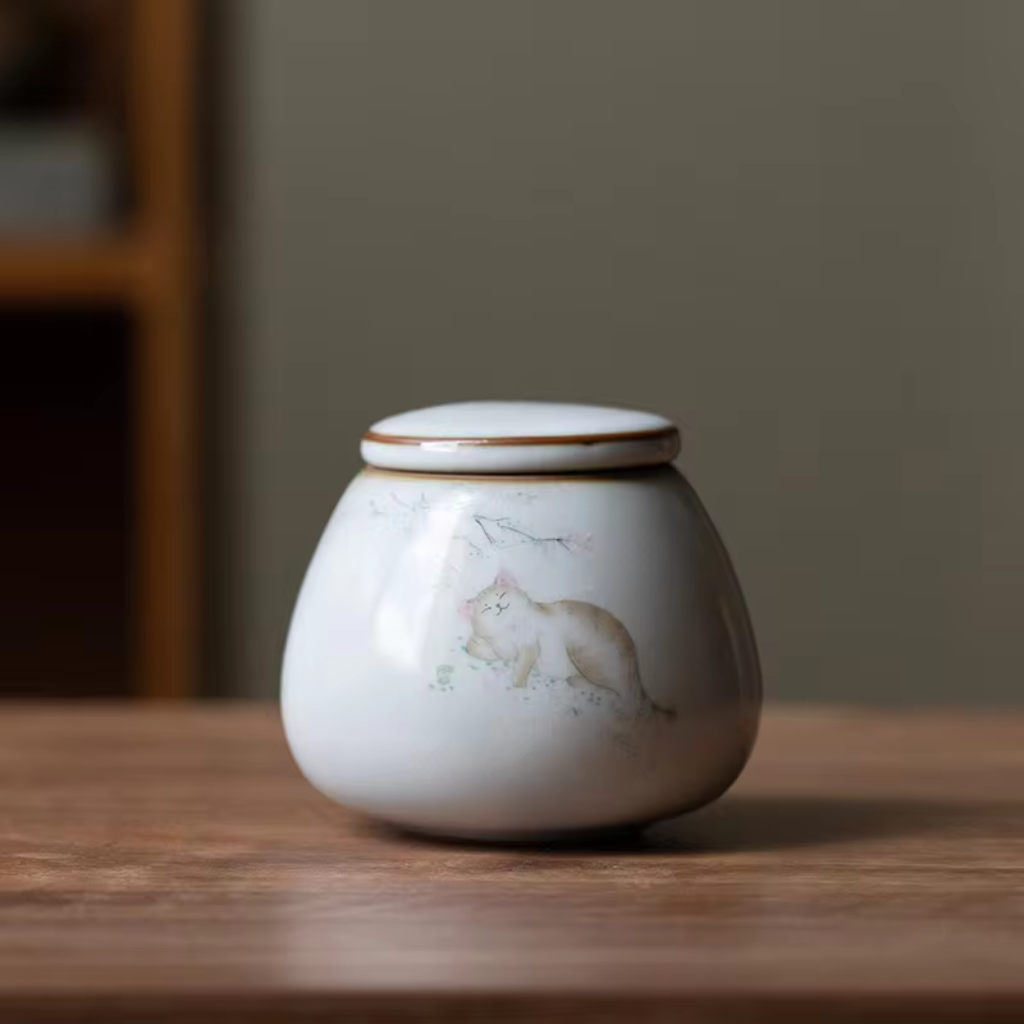 Resting Cat Keepsake Urn