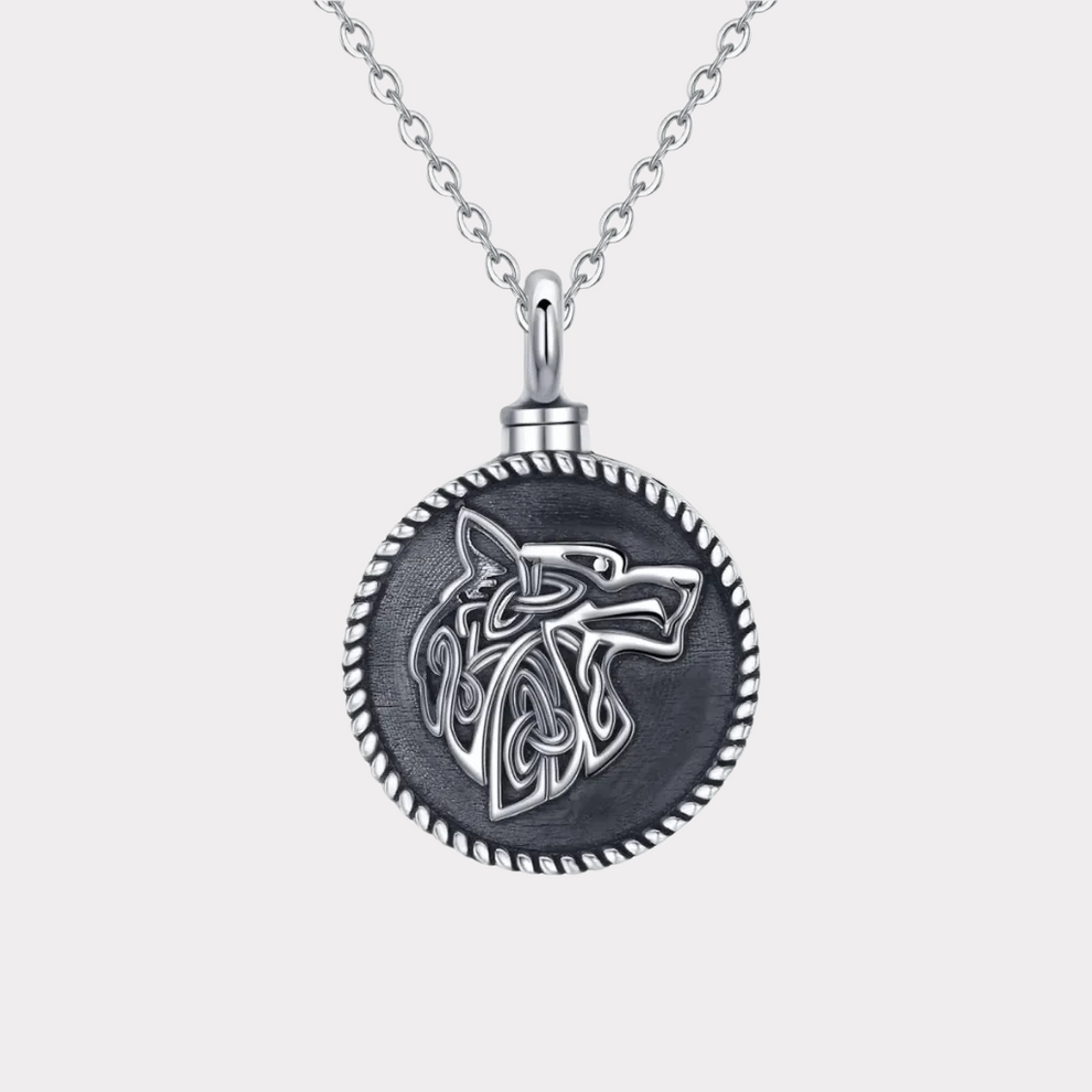 Runic Wolf Cremation Pendant – Affordable Urns
