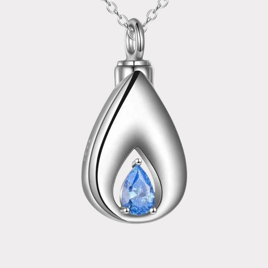 Sapphire Drop Cremation Necklace