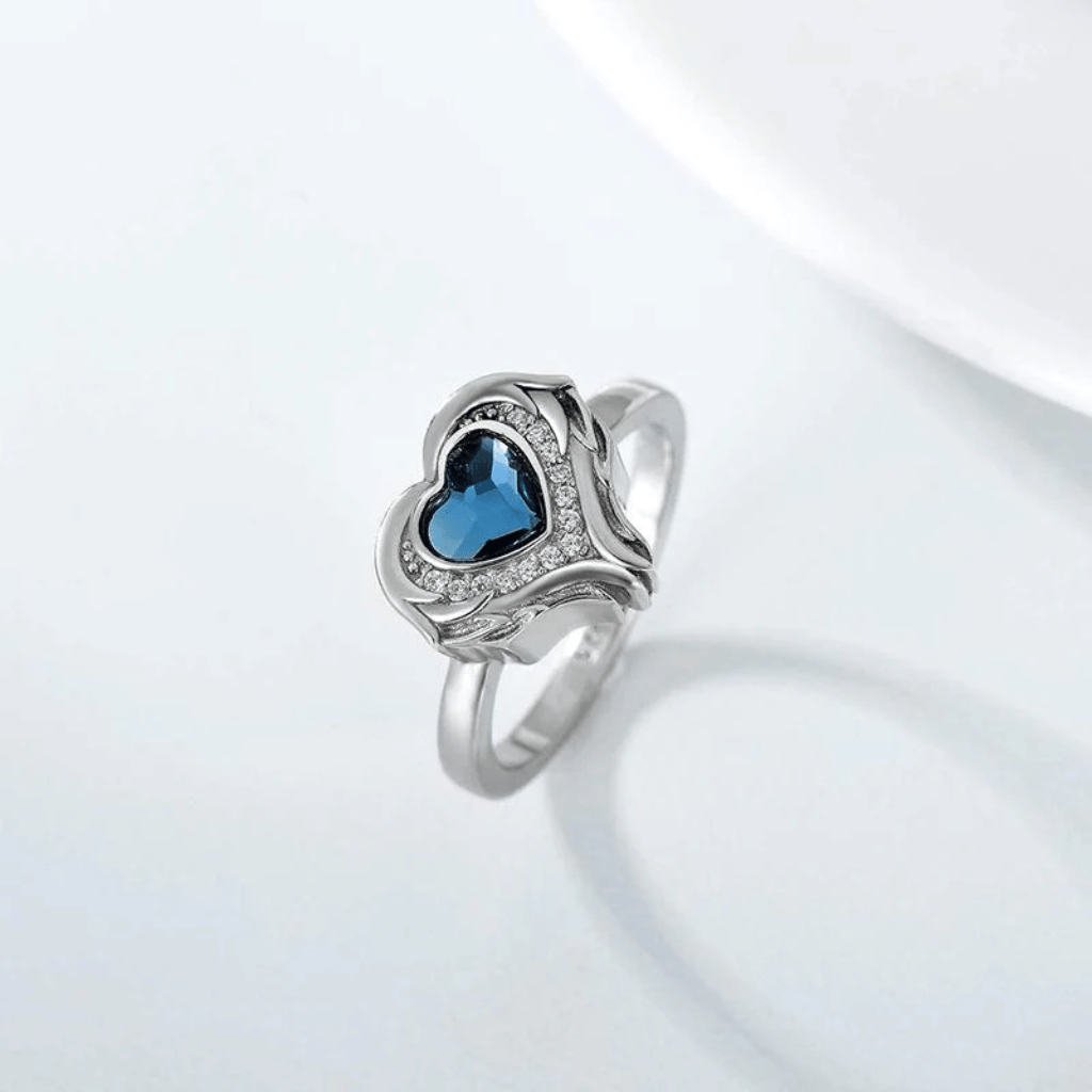 Sapphire Heart Cremation Ring