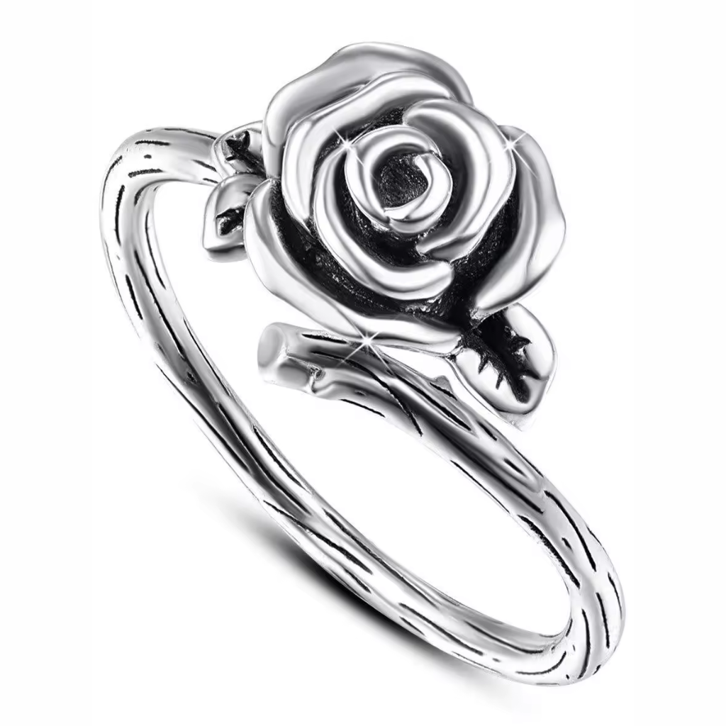 Silver Rose Cremation Ring