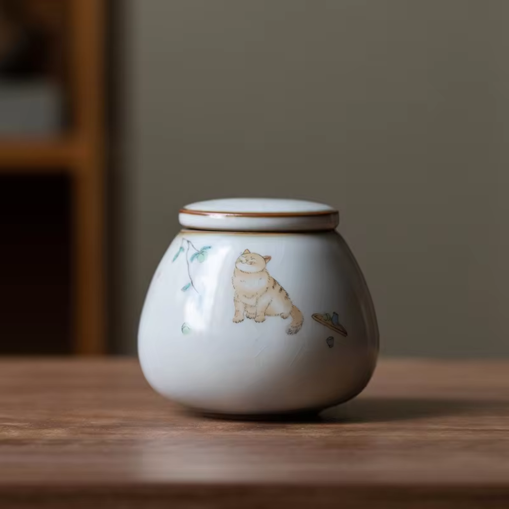 Sitting Cat Keepsake Urn