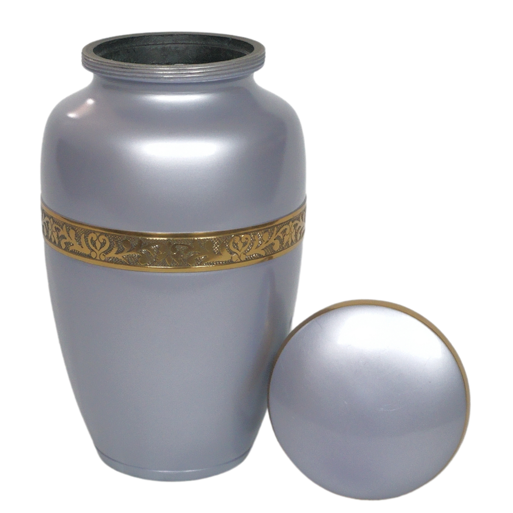 Soft Silver Cremation Urn