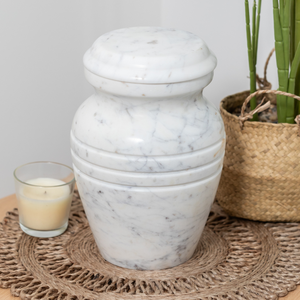 White Marble Cremation Urn